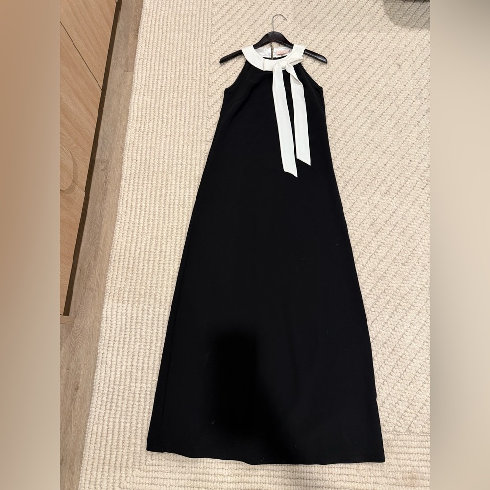 Ted Baker Black and White Halter Maxi Gown